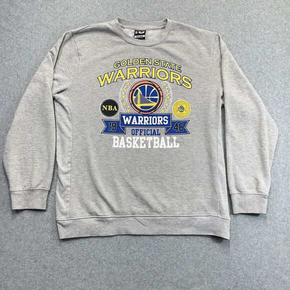 Golden State Warriors Pullover Sweatshirt Mens XXL 2XL 1946 Gray Graphic - Picture 2 of 9